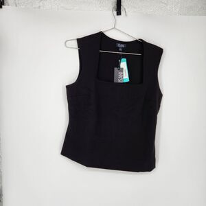 Isani Women's Black Large Marina Sleeveless Ponte Knit Top NWT‎